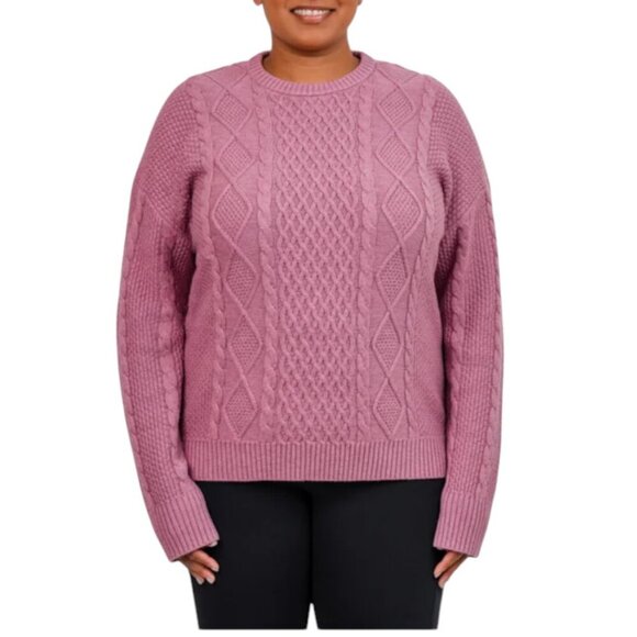 NEW Kersh Merino Wool Cable Knit Sweater | Pink - Picture 1 of 9